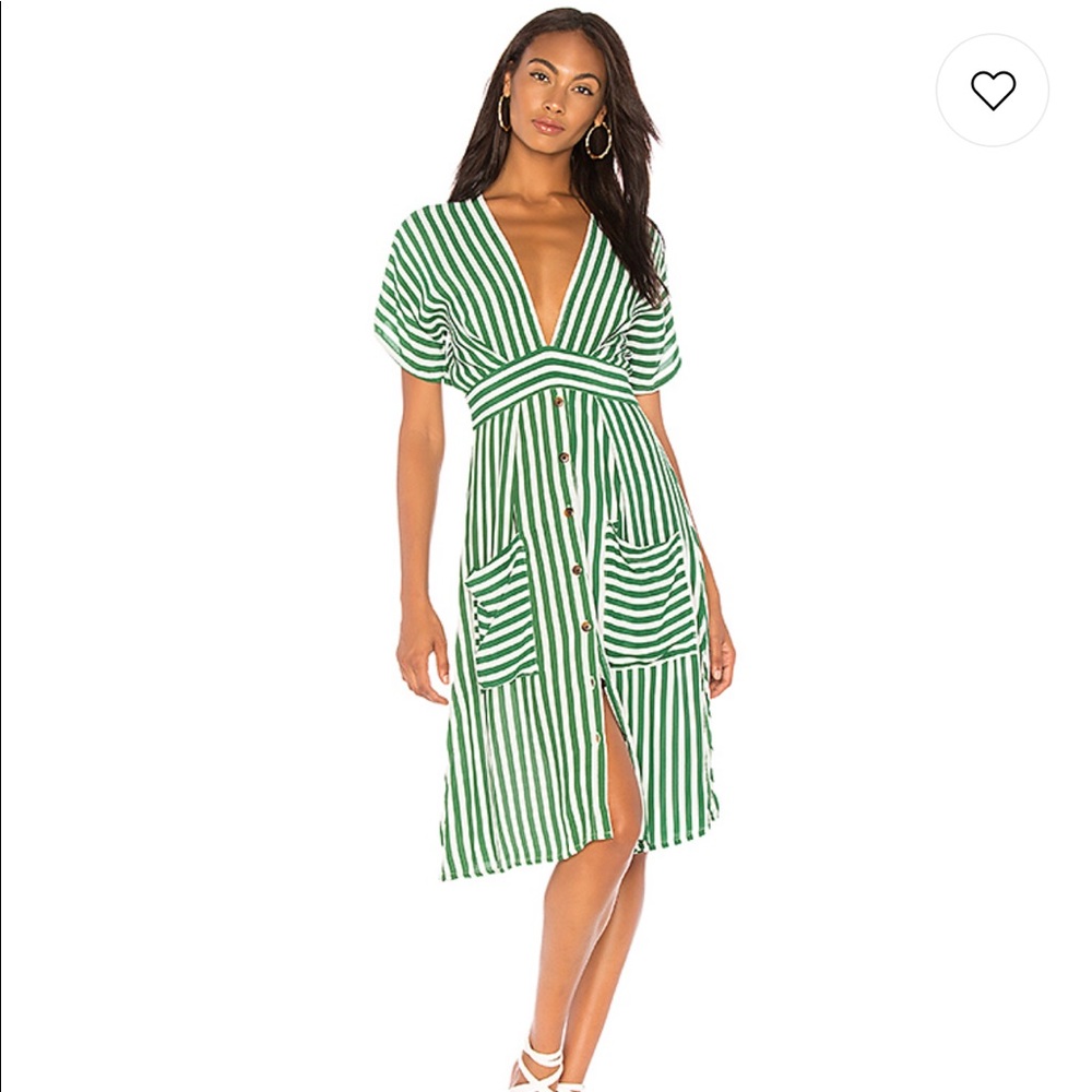 Faithful the Brand Milan midi green Zeus stripe